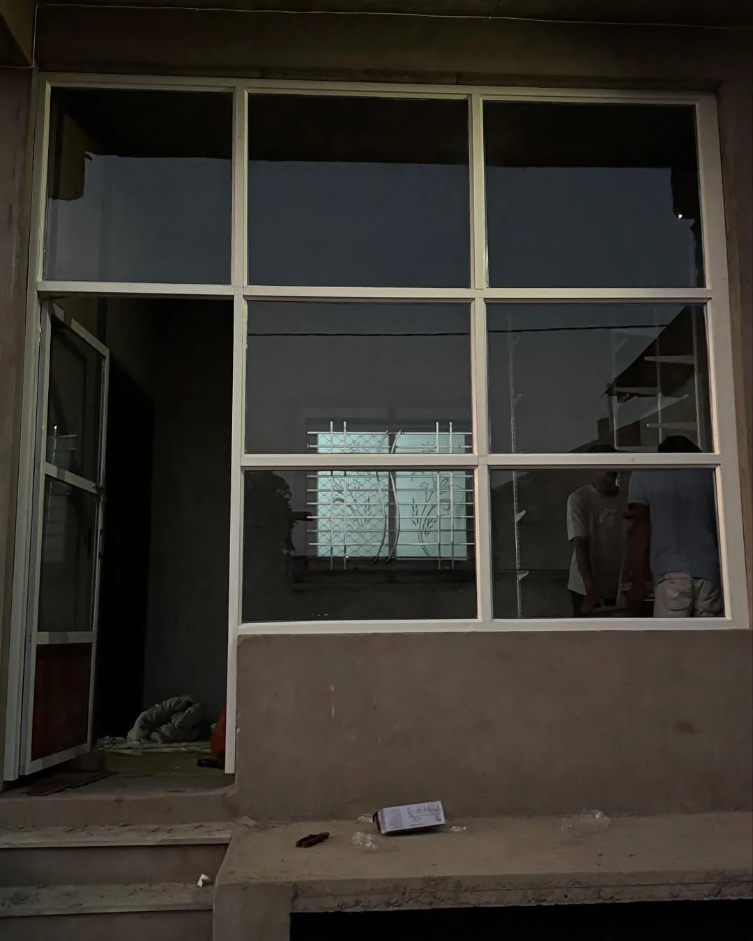 Aluminum with glass work