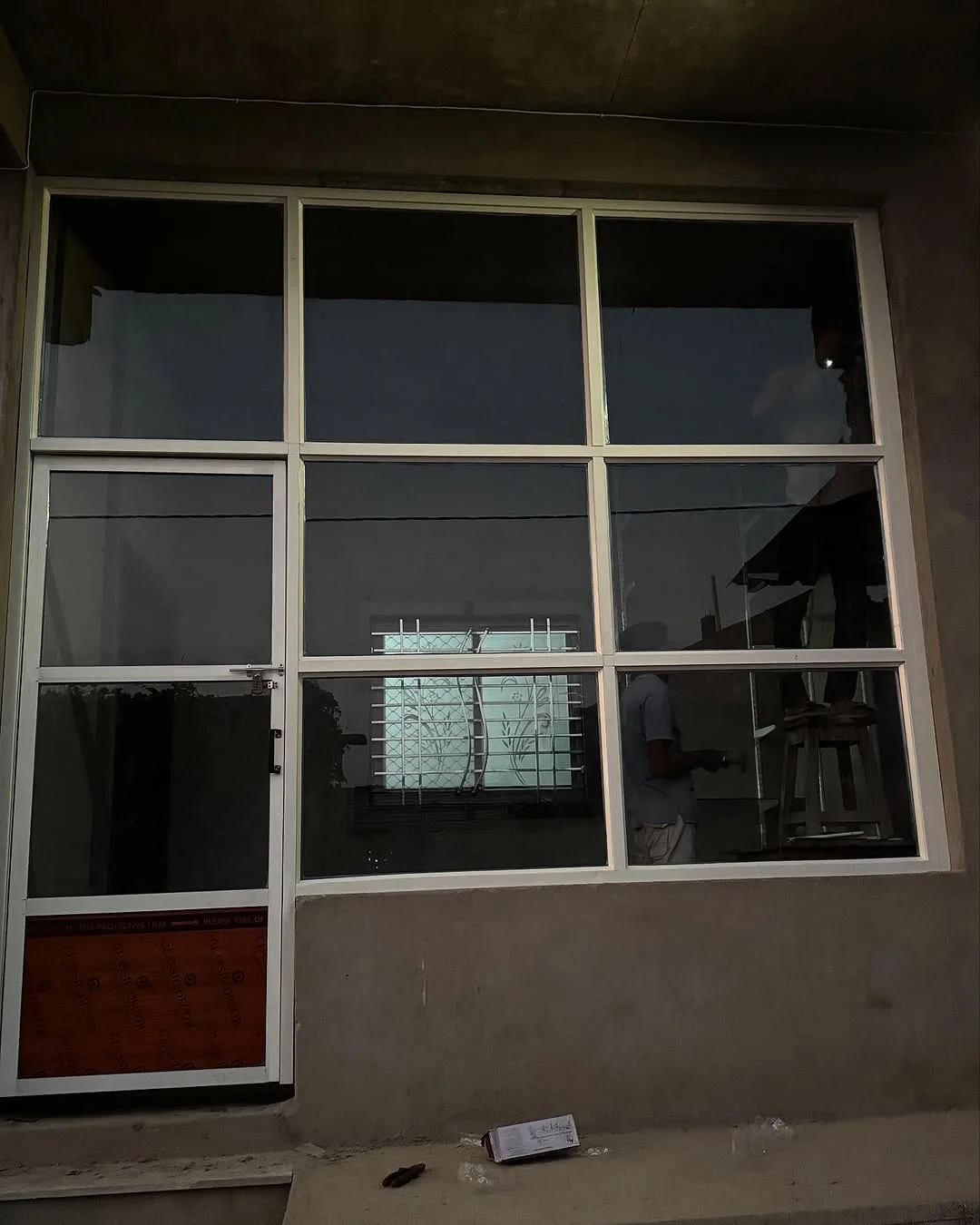 Aluminum with glass work